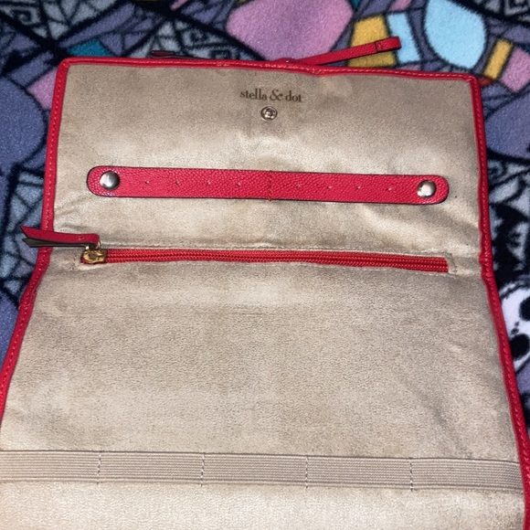 Red & Tan Stella & Dot Travel Jewelry Case - Picture 6 of 13